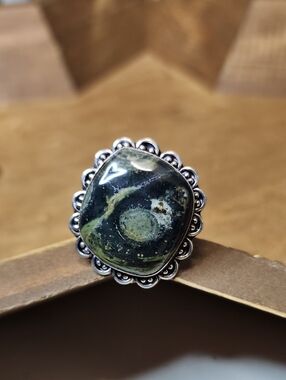 Green Kambaba Jasper Statement Ring